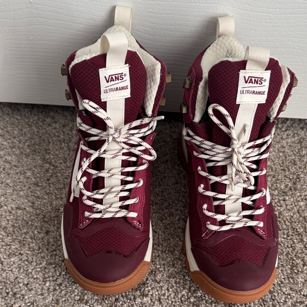 Vans Ultrarange Burgundy and White High-Tops